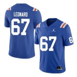 Men's Florida Gators #67 Richie Leonard NCAA Nike Blue Throwback Authentic Stitched College Football Jersey OVL3362DM